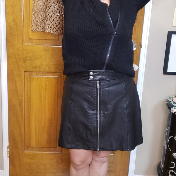 👗HOST PICK👗POLO Ralph Lauren Blue Label Sheep Leather Skirt - Picture 7 of 10